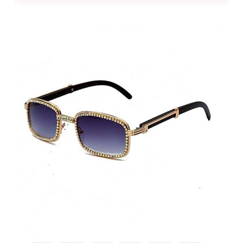 Square Colorful Rectangle Rhinestone Sunglasses Eyeglasses - 4 - CJ198G8S4O6 $30.58