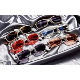 Square Colorful Rectangle Rhinestone Sunglasses Eyeglasses - 4 - CJ198G8S4O6 $30.58