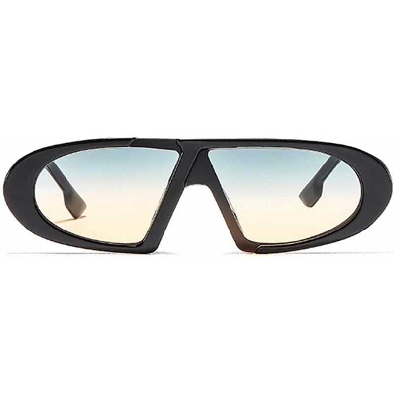 Oval Vintage Small Oval Sunglasses Retro Trendy Plastic Frame - Two-tone Lens - CI194UK4HXL $13.24