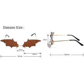 Rimless New Fashion cat Sunglasses Women Men Luxury Brand Vintage Red Green Mirror Rimless Sun Glasses Female UV400 - CX194C8...