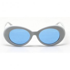 Oval NIRVANA Kurt Cobain Oval Bold Vintage Sunglasses For Women Men Clout Goggle Sunglasses - White-blue - CZ182GQQ2Y5 $11.76