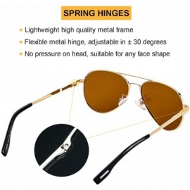 Oversized Polarized Aviator Sunglasses for Men Women Driving Sun Glasses 100% UV Protection- 58MM - A4 Gold/Brown - CC19466I3...