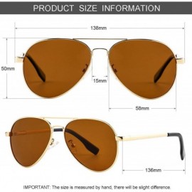 Oversized Polarized Aviator Sunglasses for Men Women Driving Sun Glasses 100% UV Protection- 58MM - A4 Gold/Brown - CC19466I3...