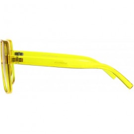 Oversized Womens Super Oversized Fashion Sunglasses Flat Top Square Translucent Frame - Yellow - C718C3LX0C9 $10.66