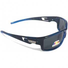 Sport Men's Sport Polorized Sunglasses - Blue Fram Black Lens - CX180Z9G4H8 $14.41