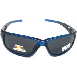 Sport Men's Sport Polorized Sunglasses - Blue Fram Black Lens - CX180Z9G4H8 $14.41