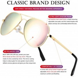 Round Polarized Aviator Sunglasses for Men Women Vintage Round Metal Sun Glasses 100% UV400 Protection - CI194LCIQWW $14.12