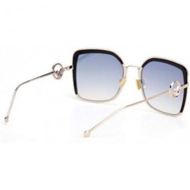 Aviator Fashion sunglasses ladies- 2019 new sunglasses women's big frame eyebrow sunglasses - G - CR18S6H2TO9 $49.67