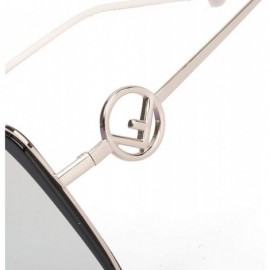 Aviator Fashion sunglasses ladies- 2019 new sunglasses women's big frame eyebrow sunglasses - G - CR18S6H2TO9 $49.67