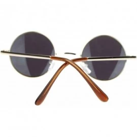 Round Retro Extra Small Round Circle mirrored Lens 70s Groovy Hippie Sunglasses - Gold Green - CI11T6F80HH $8.25