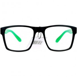 Wayfarer Mens Color Arm Horn Rim Horned Nerdy Glasses - Green - CW12CO4S57L $10.28