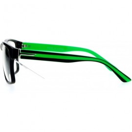 Wayfarer Mens Color Arm Horn Rim Horned Nerdy Glasses - Green - CW12CO4S57L $10.28