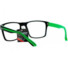 Wayfarer Mens Color Arm Horn Rim Horned Nerdy Glasses - Green - CW12CO4S57L $10.28