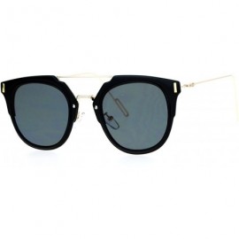 Wayfarer Rimless Half Rim Wire Arm Rectangular Designer Fashion Sunglasses - Black Gold - CW12G8WBPV3 $10.32