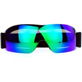 Rimless Ski Snowboard Sports Goggles Foam Padding Rimless Small Mirror Lens - Black - CF188UNZ85O $17.04