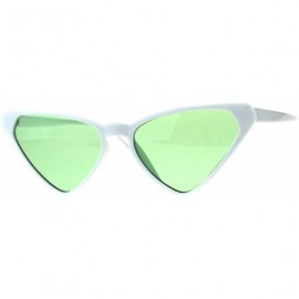 Cat Eye Womens Retro Vintage Narrow Triangle Cat Eye Plastic Hippie Sunglasses - White Green - CY18CGN52Q6 $9.83