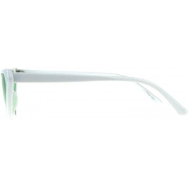 Cat Eye Womens Retro Vintage Narrow Triangle Cat Eye Plastic Hippie Sunglasses - White Green - CY18CGN52Q6 $9.83