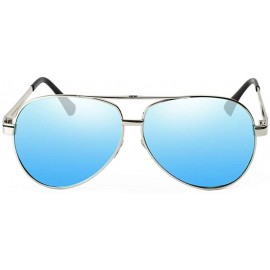 Aviator Retro Unisex Polarized Sunglasses for Men-100% UV protection - Styleb Blue - CI18ATDMXWG $20.83