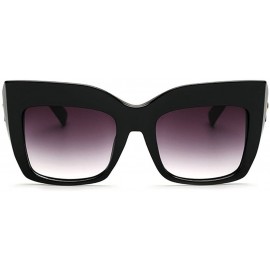 Oversized Fashion Oversized Square Full Rim Unisex Sunglasses - Black - CO18H46WEMQ $11.25