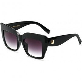 Oversized Fashion Oversized Square Full Rim Unisex Sunglasses - Black - CO18H46WEMQ $11.25