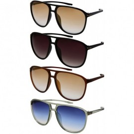 Oversized Oversized Classic Square Aviator Brow Bar Plastic Sunglasses 541088-KGM - C018C4M4OIS $11.49