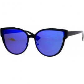 Butterfly Womens Designer Fashion Sunglasses Butterfly Cateye Frame Mirror Lens UV400 - Black (Blue Mirror) - CN1877H5E8Q $12.84