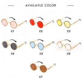 Round Vintage Sunglasses Designer Colorful Rhinestone - C318URE8Q78 $13.87