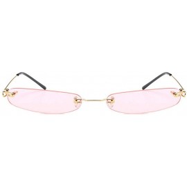 Rimless Super Small Fashion Chic Rimless Sunglasses 2018 Design HD Candy Color Clear Lens - Pink - CU18RLA7N27 $14.87