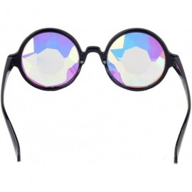 Goggle Festivals Kaleidoscope Glasses Rainbow Prism Sunglasses Goggles - Black - CT12N6KD5PQ $9.17