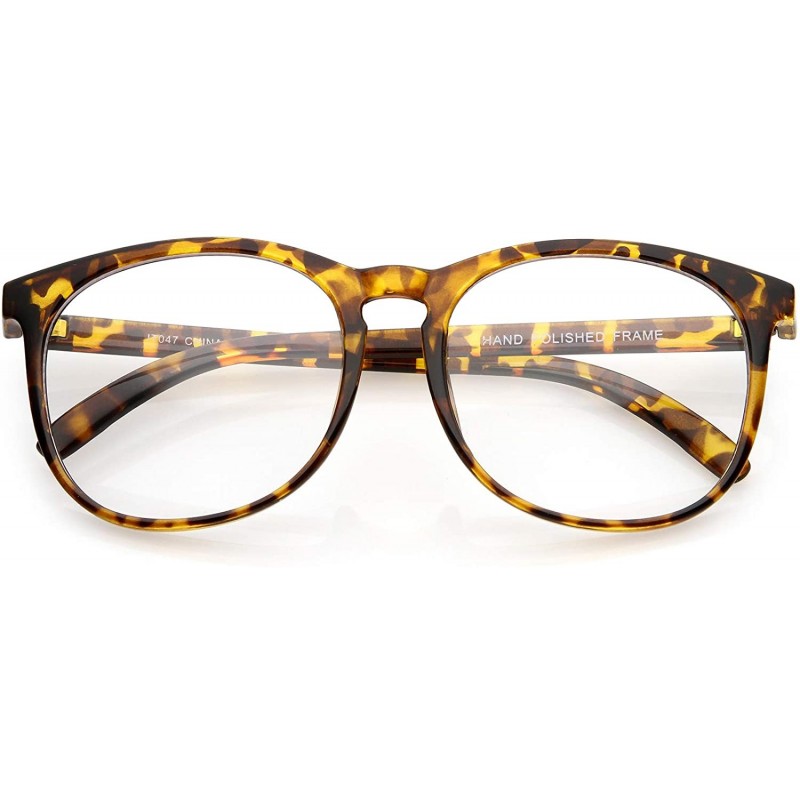 Square Classic Horn Rimmed Square Eyeglasses For Men Women Clear Lens 54mm - Tortoise / Clear - C817YITXD8G $8.02