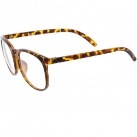 Square Classic Horn Rimmed Square Eyeglasses For Men Women Clear Lens 54mm - Tortoise / Clear - C817YITXD8G $8.02