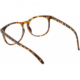 Square Classic Horn Rimmed Square Eyeglasses For Men Women Clear Lens 54mm - Tortoise / Clear - C817YITXD8G $8.02