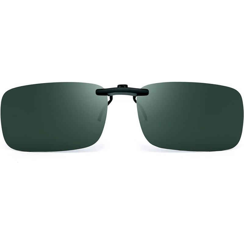 Rimless Rimless Rectangle Clip on Sunglasses Lightweight Polarized Eyeglasses Men Women - Polarized Green - CT18GD8AGDL $10.76