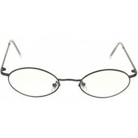 Oval Pimp Small Oval Lens Hippie Metal Rim 90s Sunglasses - Gunmetal Clear - CT18RU8GTYL $8.11