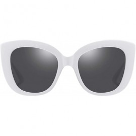 Oversized Large Sunglasses Oversized Cateye Polarized Fashion Eyewear 100% UV Protection - White - C2190QA4ZOO $12.06