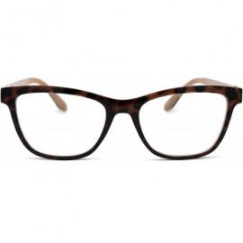 Rectangular Womens Horn Rim Rectangular Bi-focal Reading Glasses - Tortoise - C2193XOEU7Q $11.74