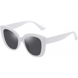 Oversized Large Sunglasses Oversized Cateye Polarized Fashion Eyewear 100% UV Protection - White - C2190QA4ZOO $12.06