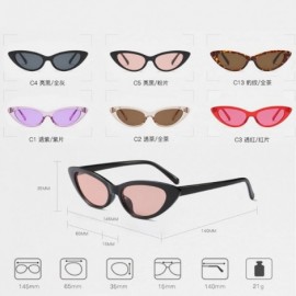 Goggle Cat Eye Small Sunglasses Small Narrow Oval Vintage Retro Mini eyewear - Red - CA18DW9MQ65 $11.31