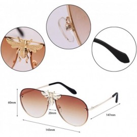 Rimless Fashion Punk Sunglasses for Women Men - Square Glasses Matel Frame UV400 Protection - Gold Frame Gray Lens - CU18A5R8...