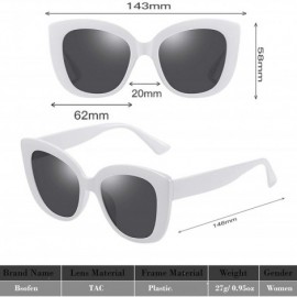 Oversized Large Sunglasses Oversized Cateye Polarized Fashion Eyewear 100% UV Protection - White - C2190QA4ZOO $12.06