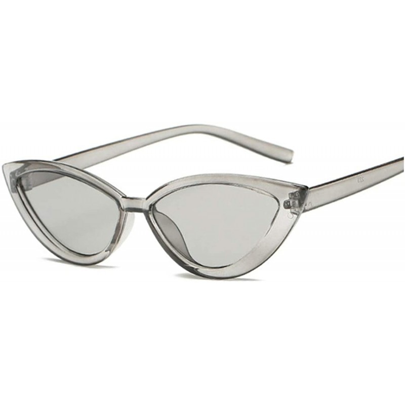 Cat Eye Sunglasses Designer Mirror Triangle Glasses - Gray - CZ18W78SYO5 $11.52