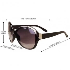 Oval Unisex Fashion Sunglasses Oversized Round Plastic Lenses UV400 - Black - CX18NLXQ8KA $9.52