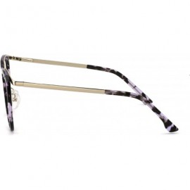 Aviator Womens Aviator Fashion Non-prescription Eyeglasses Frame - 7056-black/Purple Tortoise - CZ18GOHUK79 $19.33