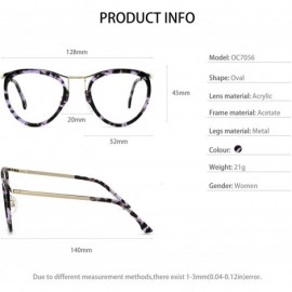 Aviator Womens Aviator Fashion Non-prescription Eyeglasses Frame - 7056-black/Purple Tortoise - CZ18GOHUK79 $19.33