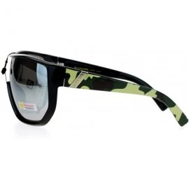 Oversized Biohazard Sunglasses Mens Oversized Shield Goggle Frame Mirror Lens - Green Camo - CU187NMMNC8 $11.34