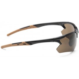 Wrap Running Cycling Triathlon Fashion Sports Wrap Sunglasses UNBREAKBLE TR90 Frame - Black&amber - CB11YG9JPRH $11.58