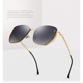 Square Vintage Fashion Lady Aviator Metal Driving Sunglasses anti-UVA UVB - Gold-tea - CH18X67WUQ8 $22.04