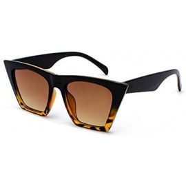 Square Sunglasses Personalized Colorful Versatile - Black Leopard - CY198AAX2LX $25.27