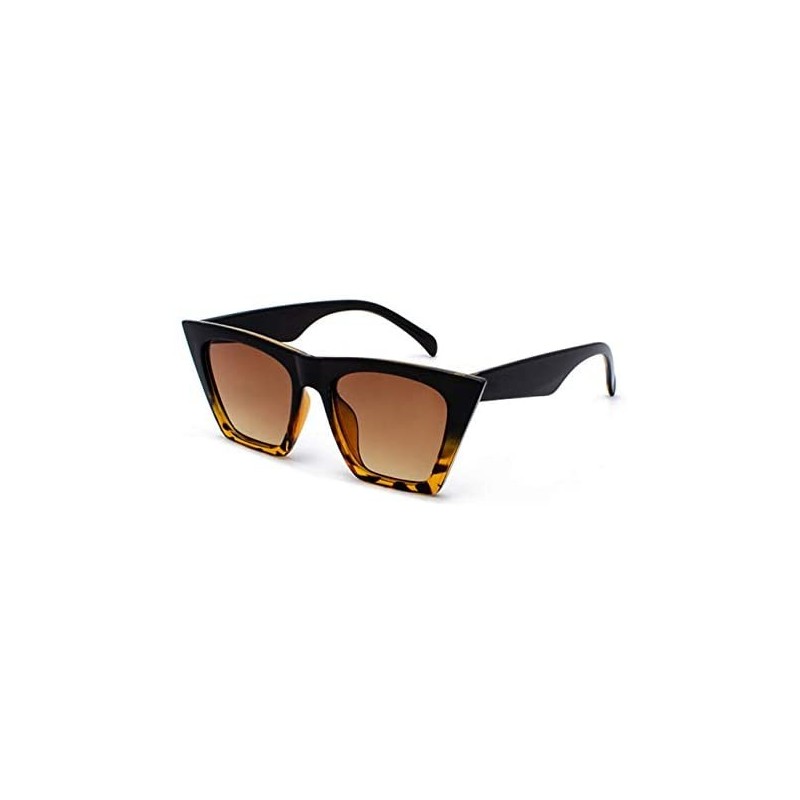 Square Sunglasses Personalized Colorful Versatile - Black Leopard - CY198AAX2LX $25.27