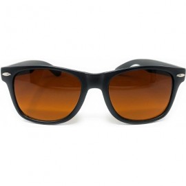 Sport Sunglasses Classic 80's Vintage Style Design - Black Matte- Blue Block Amber - CE18UNLQCOC $8.45